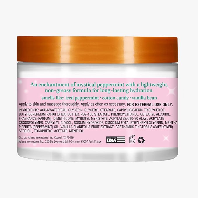 Tree Hut Merry Mint Whipped Shea Body Butter, Long-Lasting Hydration for Soft, Smooth Skin, Nourishing Essential Body Care, Lightweight Moisturizer, Holiday Gift & Stocking Stuffer, 8.4 fl oz