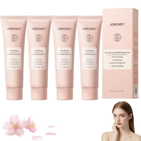 JORONDY Purifying Exfoliating Gel, JORONDY Purifying Enzymes Exfoliating Gel, Deep Cleansing and Moisturizing Formula for All Skin Types (4 Pack)