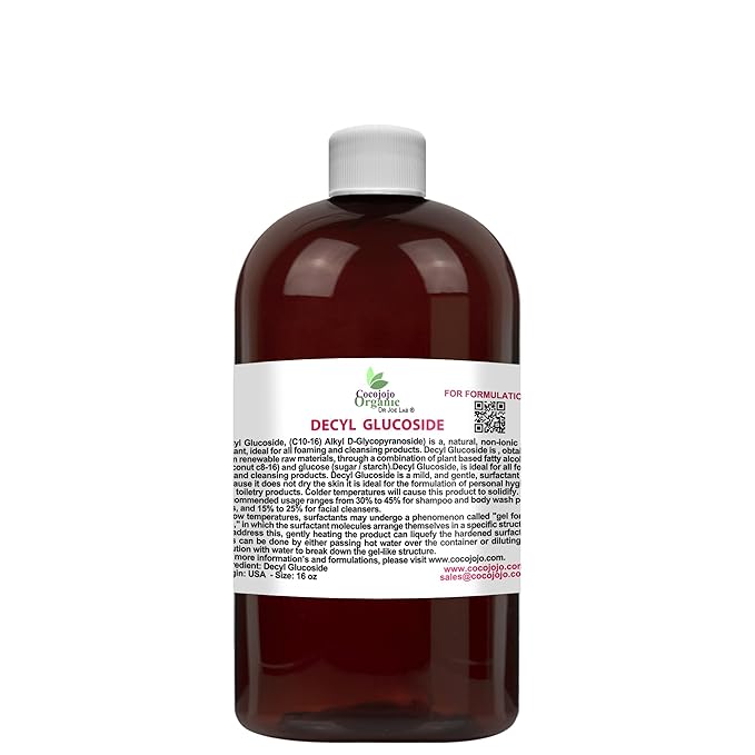 Dr Joe Lab Decyl Glucoside Natural Surfactant - Surfactants for Soap Making, Lauryl Glucoside, DIY Shower Gel, Skin Care, Body and Face Wash, Plant Derived, Natural - 16 Oz
