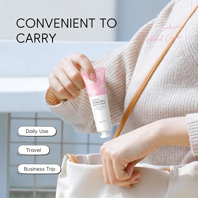 4 Pack Hand Cream Lotion Gifts Set - Deep Hydration Sakura Moisturizer Anti-Dryness Nourishing Hand Balm Fast-Absorbing Party Favors Gifts for Women Girls - Hand Cream Skin Care, 1.06Oz Each