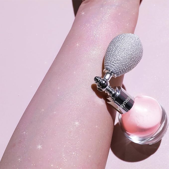Shimmering Spray Powder Sparkle Powder, kaynest Body Glitter Face High Gloss Spray Highlighter Loose Powder Makeup Spray for Women Hair Nails Makeup (9#Dolce Pink)