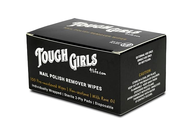 | Nail Polish Remover Wipes | 100% Non-Acetone | Secure Adhesive Strip | Rose Oil | Pre-moistened 2-Ply (100 Pack)