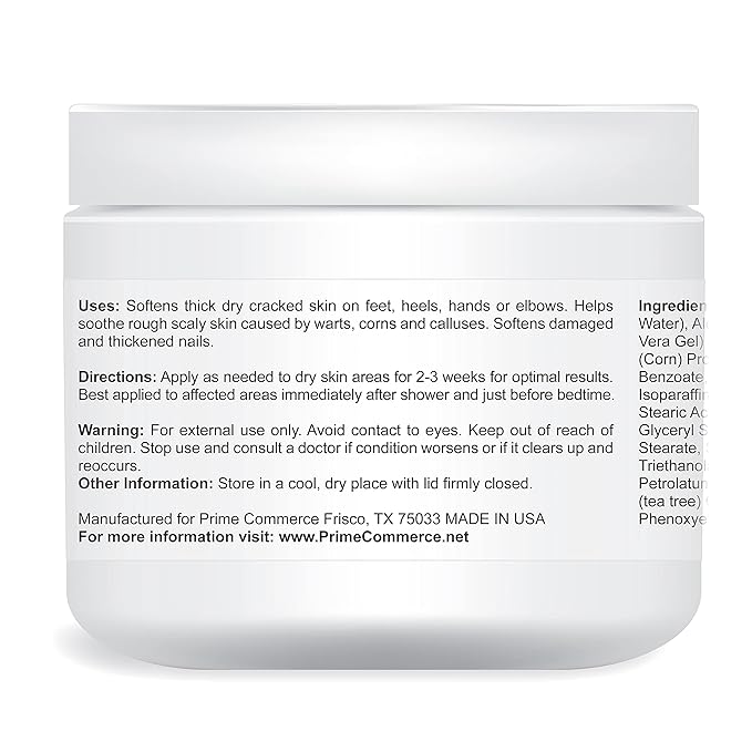 | 42% Urea Cream – Tea Tree Oil & Aloe Vera-Infused Foot & Skin Repair | Deep Hydration & Natural Exfoliation for Cracked Heels, Dry Feet, Rough Skin & Callus Removal (4 Oz)