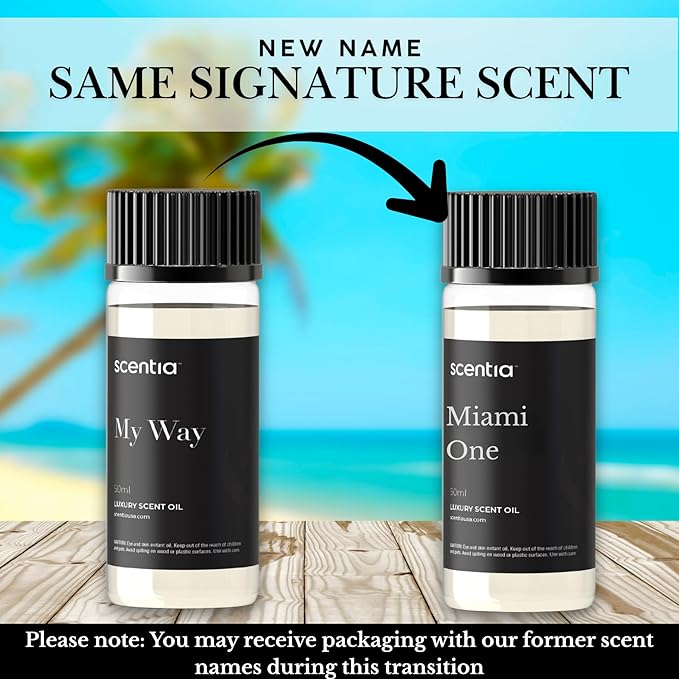 Scentia Miami One Hotel Diffuser Oil Inspired by The 1 Hotel Miami Beach- 50 ml 1.69 fl oz - Essential Oil Blend Sandalwood, Cedar & Lemon Notes for Aromatherapy Diffusers Humidifiers