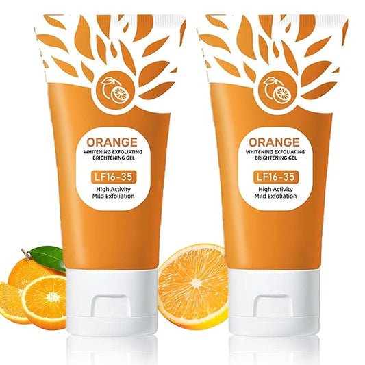 2PC Sheghy Orange Exfoliante Gel Scrub,Skin Care Scrub Peeling Gel for Face and Body,Deep Cleansing Moisturizing Facial Exfoliator gel,Orange Gentle Exfoliating for Pore Cleansing and Tightening