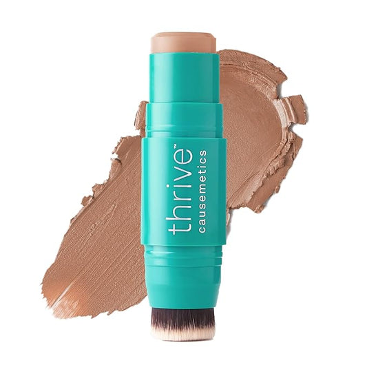 Thrive Causemetics Triple Threat Color Stick: Cream Bronzer & Contour Stick with Vitamin E, Evening Primrose Oil, Waterproof Smudge Proof Face Makeup Formula, Mo (Fair Light Neutral)