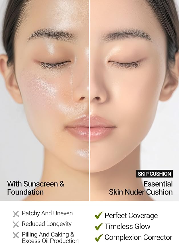 [SPF Included] JUNGSAEMMOOL OFFICIAL Essential Skin Nuder Cushion (02 Fair Light) | Refill Included | Natural Finish | SPF50 Broad Spectrum | Makeup Artist Brand | Cream Foundation