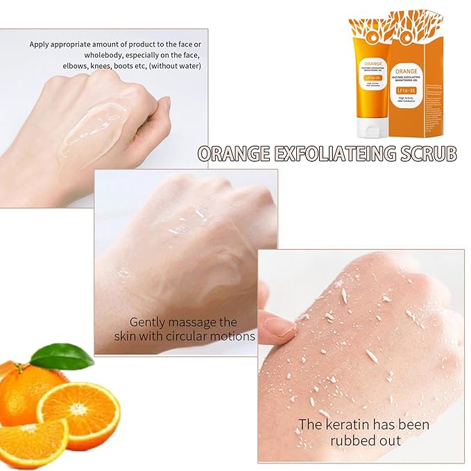 Orange Enzymes Exfoliating Gel, Orange Enzymes Exfoliating Gel, Oranges Exfoliatings Gels for Face and Body, Deep Clean Pores Remove Blackheads for All Skin Types (1 Pcs)