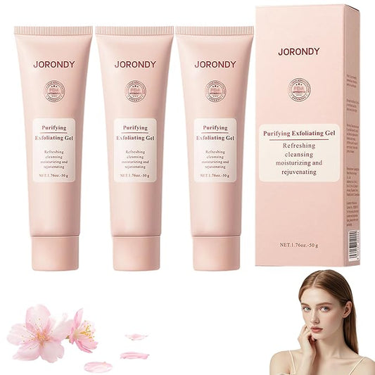 JORONDY Purifying Exfoliating Gel, JORONDY Purifying Enzymes Exfoliating Gel, Deep Cleansing and Moisturizing Formula for All Skin Types (3 Pack)