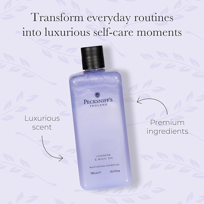 Pecksniff's Lavender & White Tea Moisturizing Shower Gel | 750ml / 25.366 Fl Oz