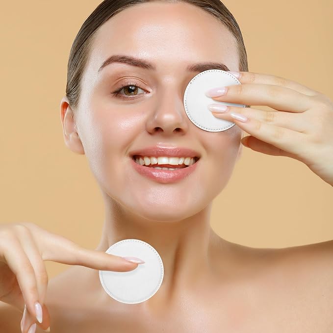Zerodeko 200 Pcs Thickened Makeup Cotton Pads Facial Cotton Rounds for Makeup Removal Skin Care Soft Lightweight and Odorless Disposable Pads