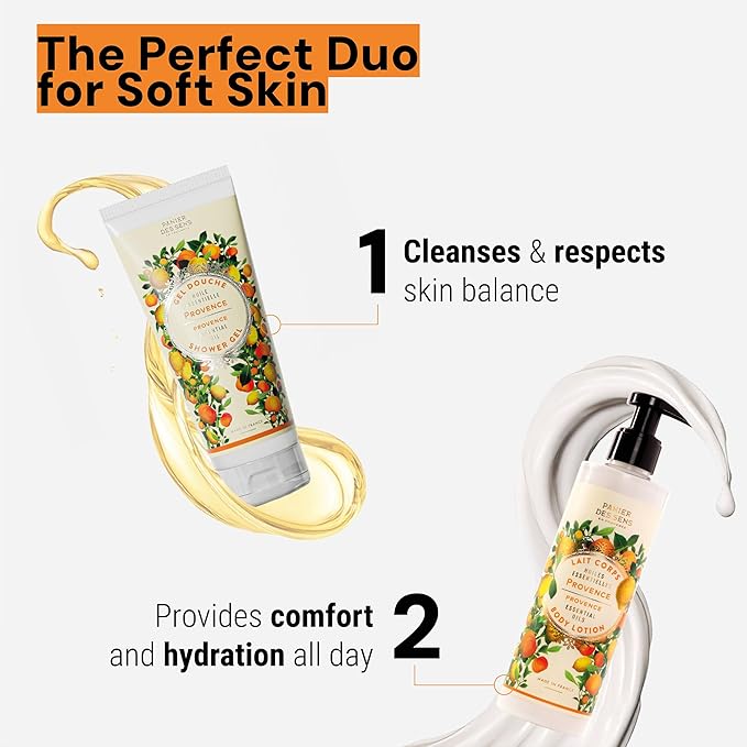 Panier des Sens - Provence Moisturizing Body Wash for Women & Men - Gentle Shower Gel with 96% Natural Ingredients for Normal, Sensitive Skin - Body Care Made in France, SLS Free, Vegan - 6.8 Floz