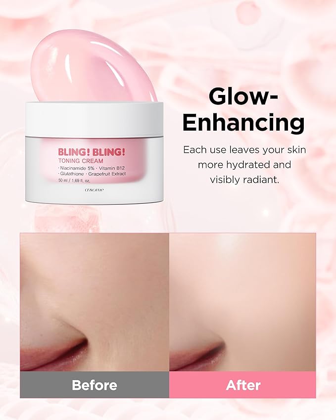A'SOME Bling Bling Toning Cream Korean Facial Moisturizer with 5% Niacinamide for Radiant Complexion, Pudding Gel Texture with Hyaluronic Acid & 10 Vitamins for All Skin Types, 1.69 fl.oz.