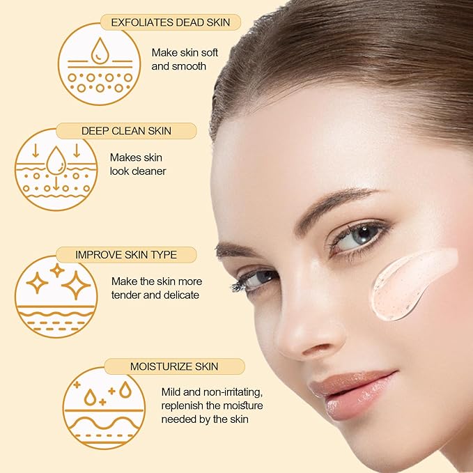 Orange Exfoliating Gel Scrub for Face and Body, Orange Peeling Gel, Deep Clean Pores, Remove Blackheads & Moisturize Skin, Orange Exfoliating Gel for All Types Skin (1PC)