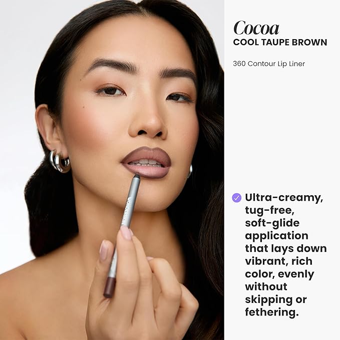 Wonderskin Lipliner Pencil - 360 Contour Lipliner, Long Lasting, Sharpenable Lip Pencil, Waterproof and Transfer-Proof Nude Lip Liner (Cocoa)