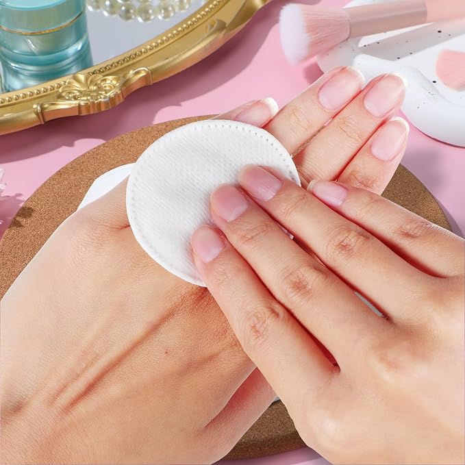 Zerodeko 200 Pcs Thickened Makeup Cotton Pads Facial Cotton Rounds for Makeup Removal Skin Care Soft Lightweight and Odorless Disposable Pads