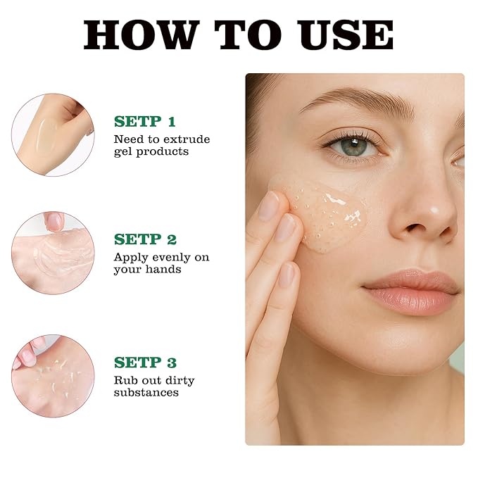 Aloe Vera Blackhead Cleasing Gel for Face Nose Body,Deep Cleaning,Moisturizing,Oil Contarol,Facial Exfoliating Gel for All Types Skin (6 Oz)