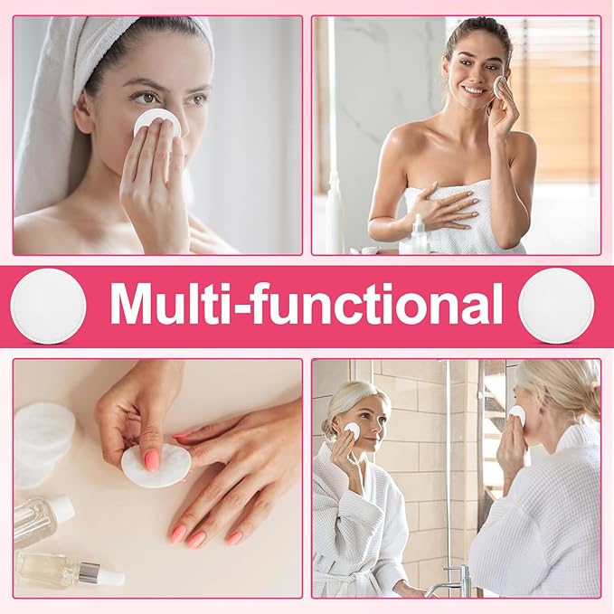 Zerodeko 200 Pcs Thickened Makeup Cotton Pads Facial Cotton Rounds for Makeup Removal Skin Care Soft Lightweight and Odorless Disposable Pads