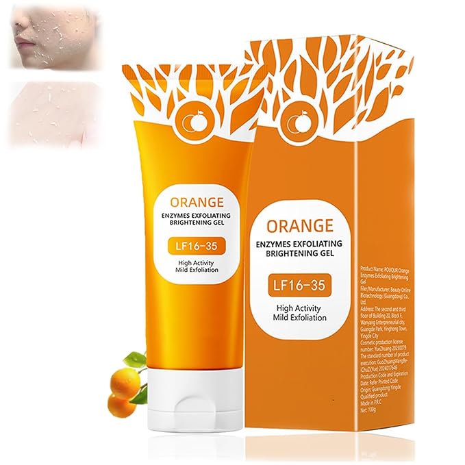 Orange Enzymes Exfoliating Gel, Orange Enzymes Exfoliating Gel, Oranges Exfoliatings Gels for Face and Body, Deep Clean Pores Remove Blackheads for All Skin Types (1 Pcs)