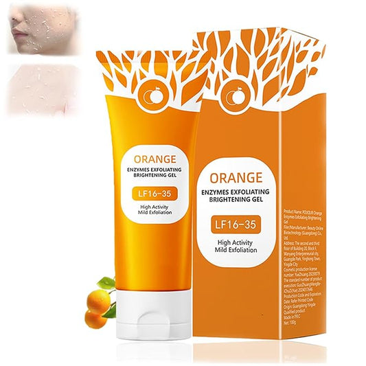 Orange Enzymes Exfoliating Gel, Orange Enzymes Exfoliating Gel, Oranges Exfoliatings Gels for Face and Body, Deep Clean Pores Remove Blackheads for All Skin Types (1 Pcs)