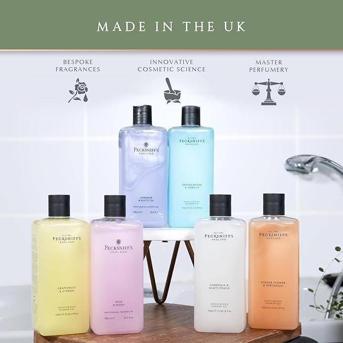 Pecksniff's Grapefruit & Citron Shower Gel - Gentle Cleanser for Sensitive Skin - Moisturizing & Hydrating - All Natural Cruelty Free Body Wash, 1000 ml / 33.80 Fl Oz