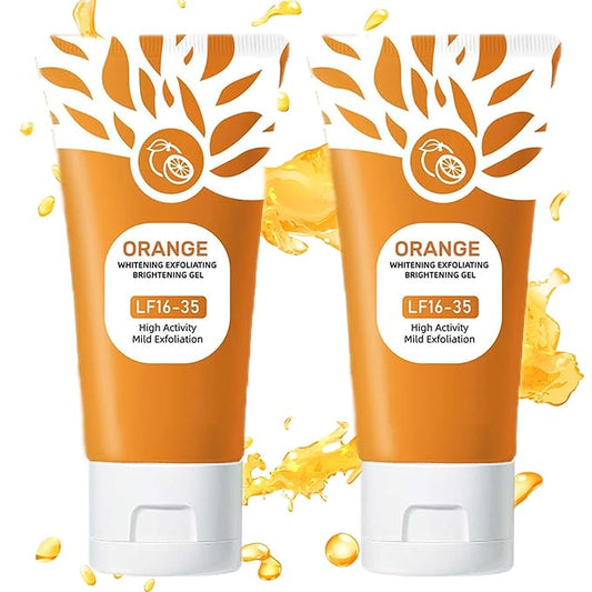 Orange Enzymes Exfoliating Gel - Face & Body Scrub for Deep Pore Cleansing, Moisturizing Gel Exfoliator to Smooth Skin, Gentle for All Skin Types (2pc, 1.7oz)