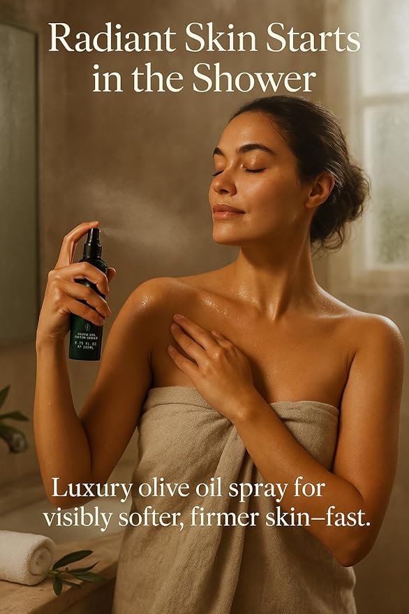 Villa Floriani After Shower Luxury Body Spray with Olive Oil | Nourishing & Moisturizing Mist for Dry, Aging Skin | Fast Absorbing Non Greasy Glow | Naturally Scented Body Oils for Women, 5.07 fl. oz