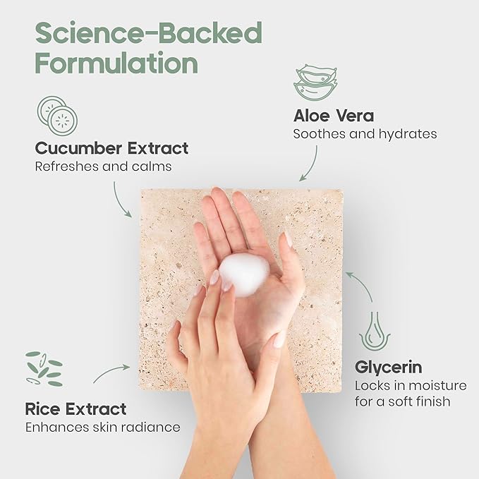 IKI Kirei Foam Cleanser - Gentle Face Wash for Women with Aloe Vera & Cucumber Extract, Hydrating & Soothing, Dermatologically Tested, Suitable for Sensitive Skin, Paraben-Free