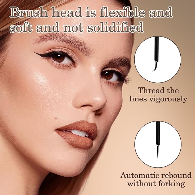 Skinny Dip Liquid Eyeliner - Matte Black, 24H Long-Lasting, Smudge-Proof, Precision Dip Brush Tip, Quick-Dry Formula, Cruelty-Free Eye Makeup for Cat Eye & Winged Looks