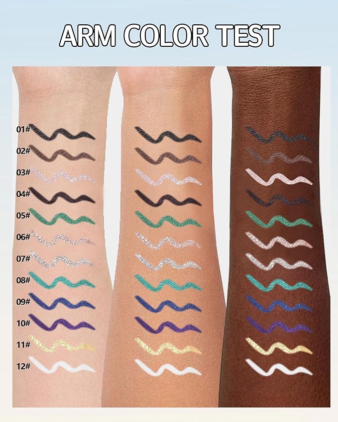 Waterline Gel Eyeliner Pencil, Dark Brown Matte Waterproof Long Lasting Cream Eye Liner Pencils with Sharpener, Hypoallergenic Highly Pigmented Precision Smudge-Proof Eyeliner Makeup Pen for Women-04