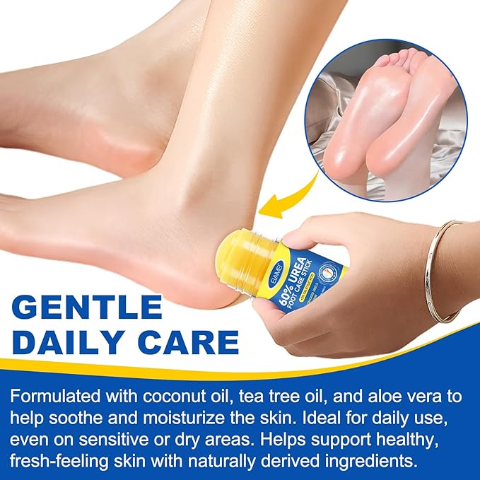 Urea Cream 60% with 2% Salicylic Acid Stick, 2Pack Urea Foot Cream for Dry Cracked Heels, Callus Remover, Hydrating and Softening Moisturizer for Feet, Hands, Knees, Elbows, Exfoliating Dead Skin