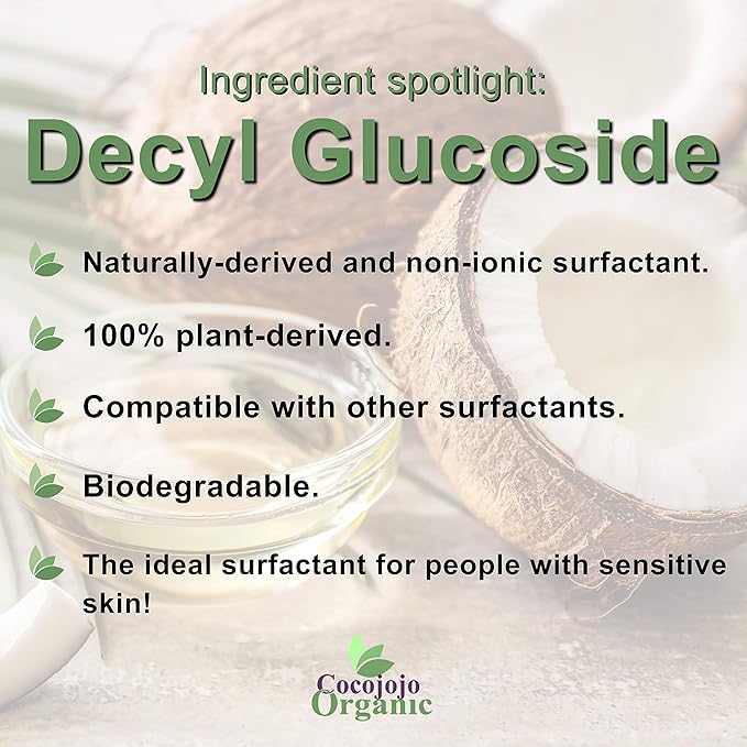 Dr Joe Lab Decyl Glucoside Natural Surfactant - Surfactants for Soap Making, Lauryl Glucoside, DIY Shower Gel, Skin Care, Body and Face Wash, Plant Derived, Natural - 32 Oz