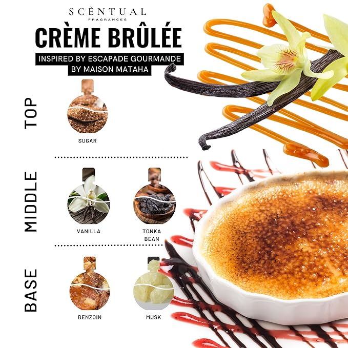 Ultra-Concentrated Hair & Body Perfume Mist, Long Lasting Women's Fragrance, Gourmand Perfumes for Women, Vegan and Cruelty Free (Crème Brûlée)