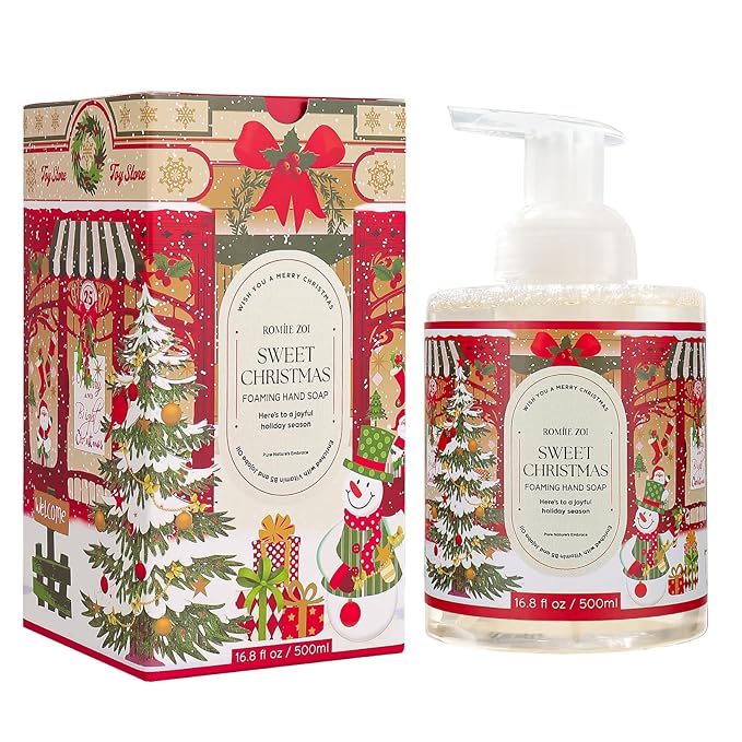 ROMIIE ZOI Christmas Foaming Hand Soap with Gift Box- Sweet Christmas, Infused with Sweet Pine - 500ml/ 16.8oz