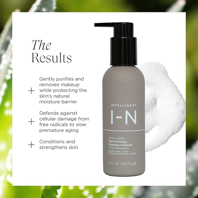 Seed Synergy Foaming Cleanser – 99% Natural, Gentle Face Wash for All Skin Types, with Certified Organic Seed Oils, Sulfate-Free, Antioxidant-Rich, Vegan, Clean Beauty, 5 oz