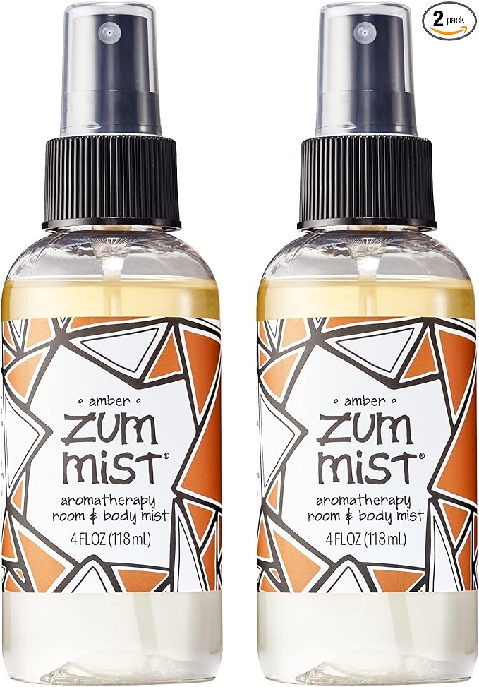 Zum Indigo Wild Mist Room & Body Spray - Aromatherapy Essential Oil Spray - Natural Body Mist & Room Spray - Amber Scent - 4 fl oz (2 Pack)
