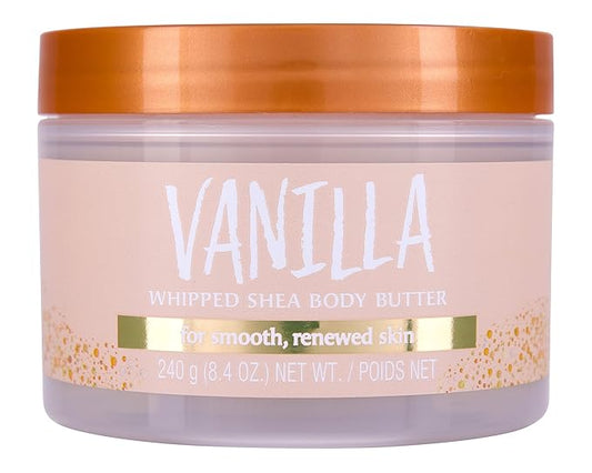 Tree Hut Vanilla Whipped Shea Body Butter, Long-Lasting Hydration for Soft, Smooth Skin, Nourishing Essential Body Care, Lightweight Moisturizer, Holiday Gift & Stocking Stuffer, 8.4 fl oz