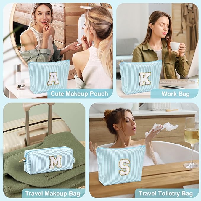 YOOLIFE Teen Girl Gifts Trendy Stuff | Cute Makeup Bag for Girls - Cosmetic Bags for Women | Initial Make Up Bag | Personalized Gifts for Women Friends | Skin Care Bag | Christmas Gifts for Girls K