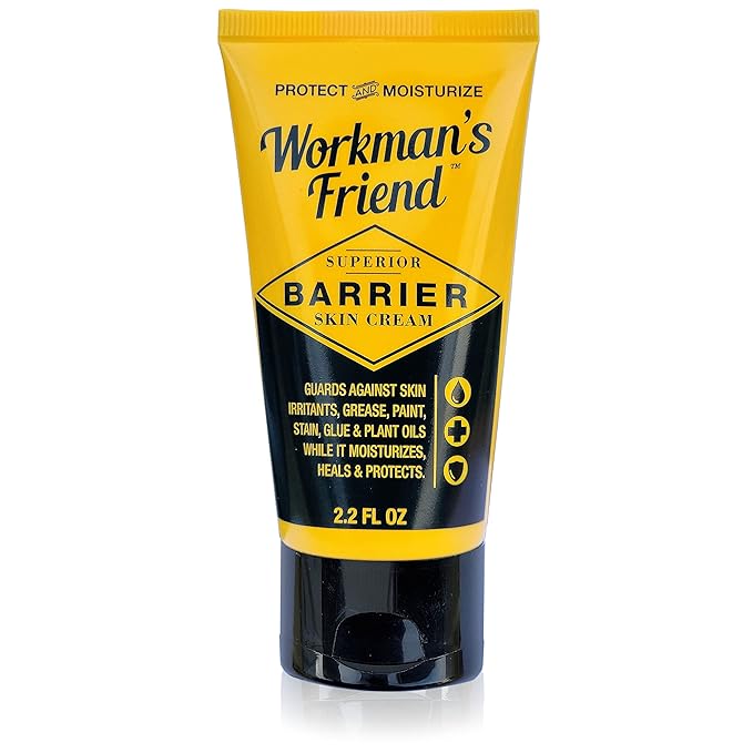 WORKMAN'S FRIEND Barrier Skin Cream - Heals Cracked Hands - Moisturizer and Protectant from Chemicals & Plant Oils - 2.2 ounce