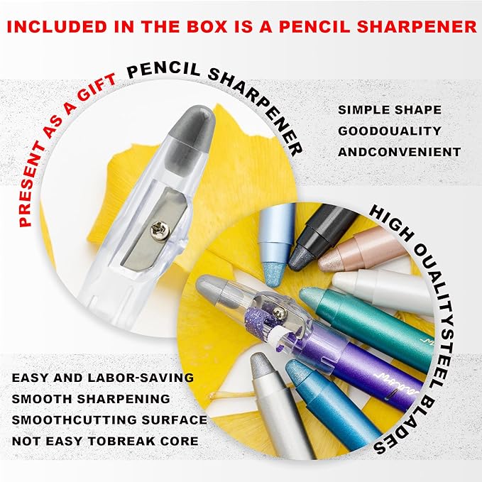 Silvery Eyeshadow Stick Makeup, Highlighter Cream Brightener Eye Shadow Pencil, Waterpoof Long Lasting Shimmer Eyeliner, Glitter Primer Palette Crayon