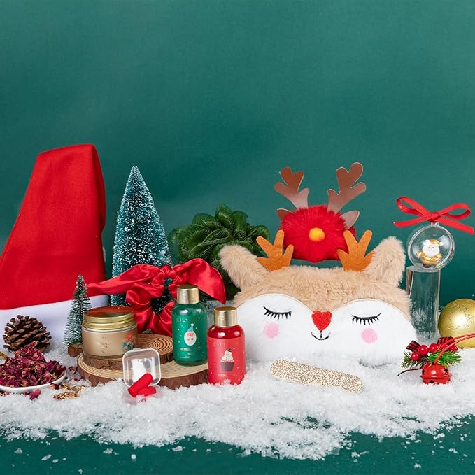 Advent Calendar 2025 Christmas Gifts for Women Mom - Luxury Gift Box with Brooch and Cute Sleeping Mask, Bath and Body Spa Gift for Women｜Spa Set Bath Gift Idea for Female Friends