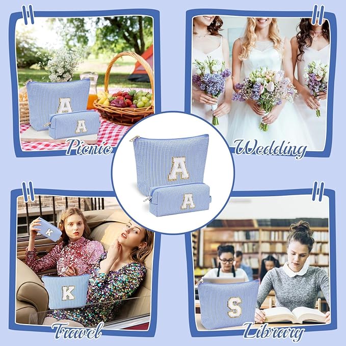 YOOLIFE Stocking Stuffers For Teen Girls Christmas Gifts For Teenage Girls Initial Makeup Bag | Cosmetic Travel Toiletry Bag | 9 10 11 12 13 14 15 Years Old | Teen Girl Gifts Trendy Stuff L