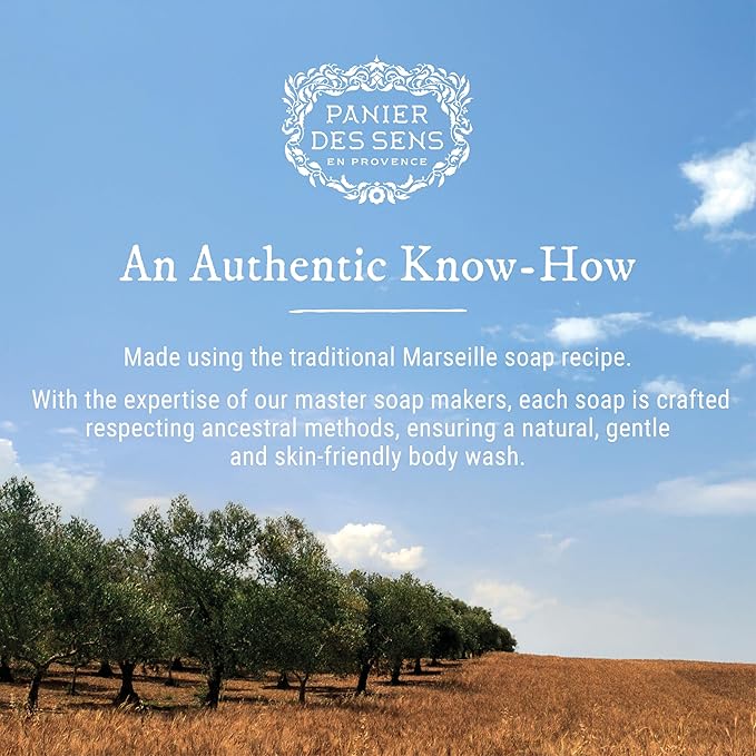 Panier des Sens - Sea Samphire Moisturizing Body Wash for Women & Men - Gentle Shower Gel with 96% Natural Ingredients for Sensitive Skin - Body Care Made in France, SLS Free, Vegan - 6.8 Fl Oz