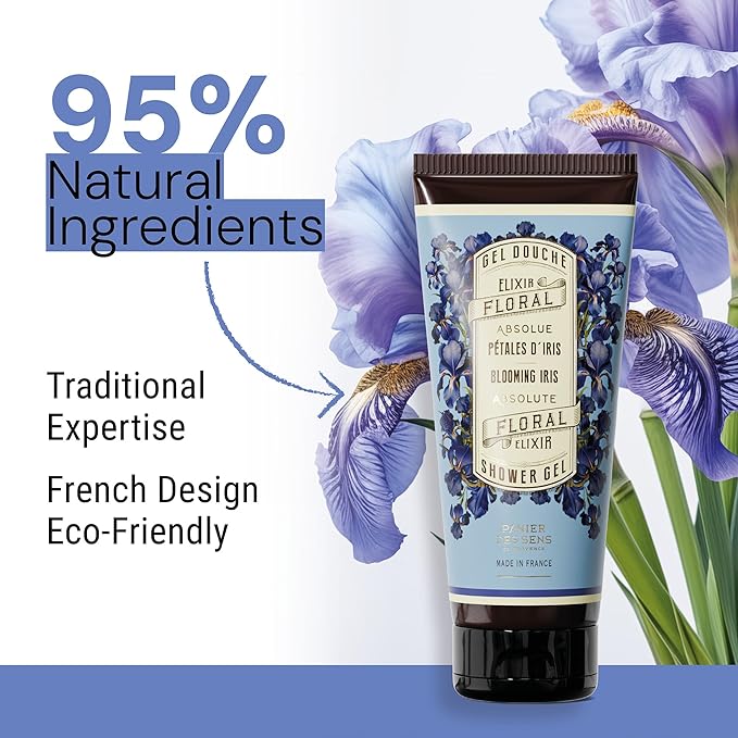 Panier des Sens - Iris Moisturizing Body Wash for Women & Men - Gentle Shower Gel with 96% Natural Ingredients for Normal & Sensitive Skin - Body Care Made in France, SLS Free, Vegan - 6.8 Fl Oz