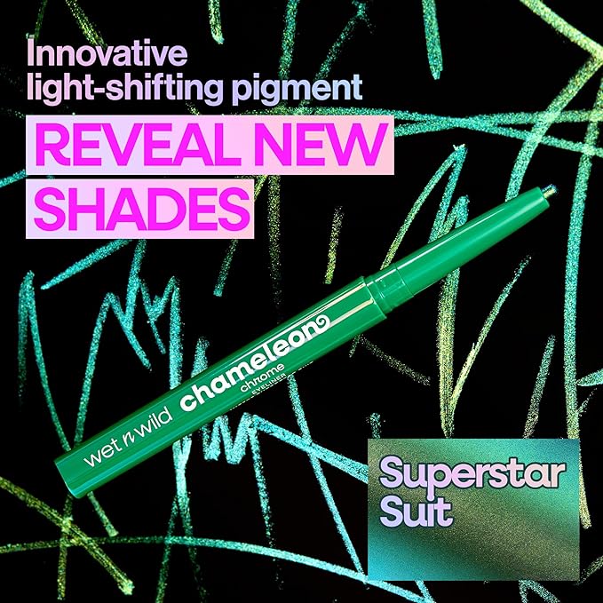 wet n wild Chameleon Chrome Eyeliner, Waterproof and Smudge-Proof, Multichrome Color Shift, Long-Lasting 18-Hour Wear, Cruelty-Free & Vegan - Superstar Suit
