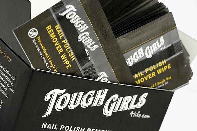 | Nail Polish Remover Wipes | 100% Non-Acetone | Secure Adhesive Strip | Rose Oil | Pre-moistened 2-Ply (200 Pack)