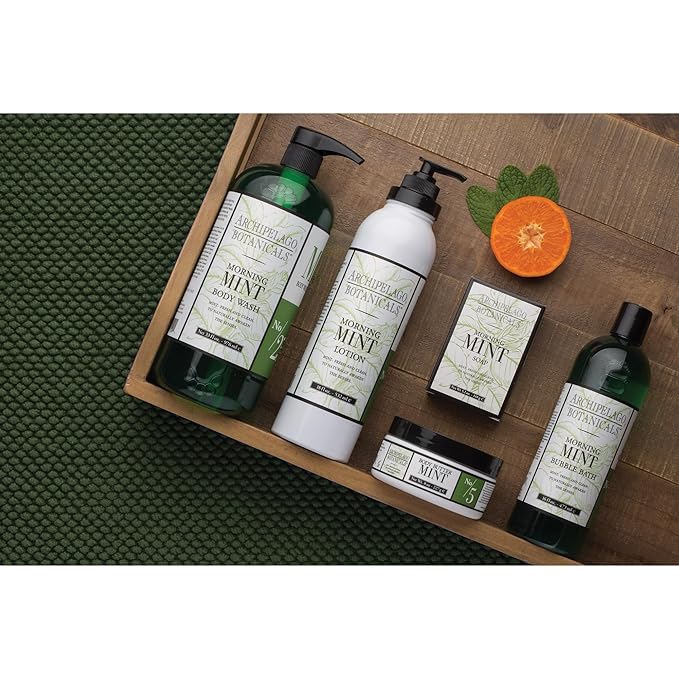 Archipelago Botanicals Morning Mint Body Wash, Moisturizing Body Wash for Dry and Sensitive Skin, Invigorating Shower Gel, Free from Parabens, Phthalates and GMOs (33 oz)