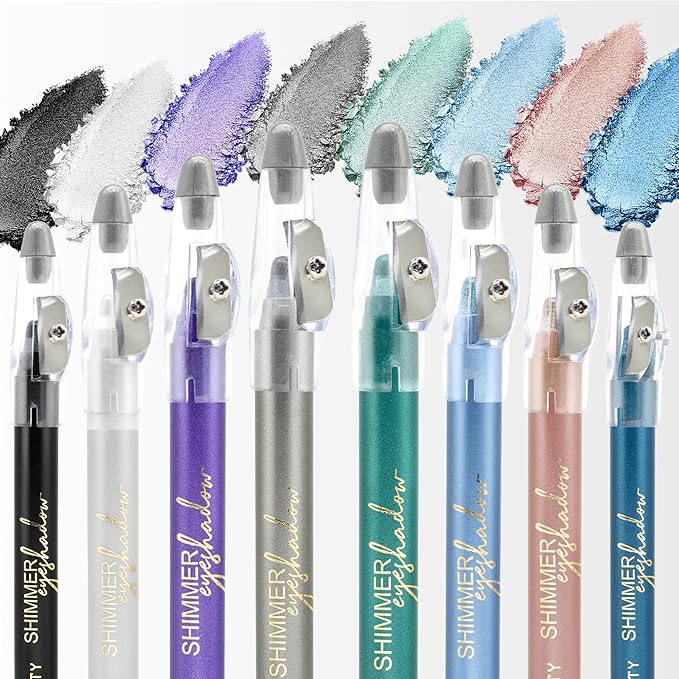 Silvery Eyeshadow Stick Makeup, Highlighter Cream Brightener Eye Shadow Pencil, Waterpoof Long Lasting Shimmer Eyeliner, Glitter Primer Palette Crayon