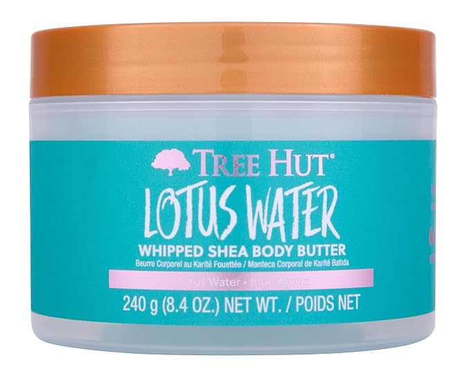 Tree Hut Lotus Water Whipped Shea Body Butter, Long-lasting Hydration Leaves Skin Feeling Soft & Moisturized, Lightweight, Nourishing Essential Body Care, 8.4 fl oz