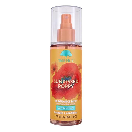 Tree Hut Sunkissed Poppy Fragrance Mist, Spritz On for a Refreshed Feel or Layer with Your Favorite Scents, Versatile Body Spray, 6 fl oz.